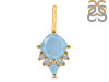 Aquamarine & White Topaz Pendant AQM-RDP-729.