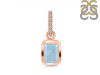 Aquamarine & White Topaz Pendant AQM-RDP-954-CZ-LOOP.