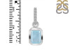 Aquamarine & White Topaz Pendant AQM-RDP-954-CZ-LOOP.