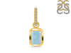 Aquamarine & White Topaz Pendant AQM-RDP-954-CZ-LOOP.