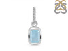 Aquamarine & White Topaz Pendant AQM-RDP-954-CZ-LOOP.