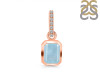 Aquamarine & White Topaz Pendant AQM-RDP-955-CZ-LOOP.