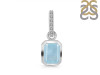 Aquamarine & White Topaz Pendant AQM-RDP-955-CZ-LOOP.