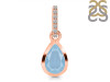 Aquamarine & White Topaz Pendant AQM-RDP-956-CZ-LOOP.