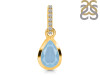 Aquamarine & White Topaz Pendant AQM-RDP-956-CZ-LOOP.