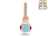 Aquamarine & White Topaz Pendant AQM-RDP-957-CZ-LOOP.