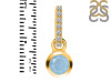 Aquamarine & White Topaz Pendant AQM-RDP-957-CZ-LOOP.