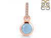 Aquamarine & White Topaz Pendant AQM-RDP-958-CZ-LOOP.