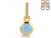 Aquamarine & White Topaz Pendant AQM-RDP-958-CZ-LOOP.