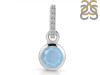 Aquamarine & White Topaz Pendant AQM-RDP-958-CZ-LOOP.