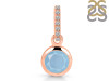 Aquamarine & White Topaz Pendant AQM-RDP-959-CZ-LOOP.