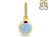 Aquamarine & White Topaz Pendant AQM-RDP-959-CZ-LOOP.