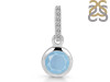 Aquamarine & White Topaz Pendant AQM-RDP-959-CZ-LOOP.