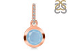 Aquamarine & White Topaz Pendant AQM-RDP-960-CZ-LOOP.