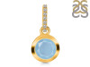 Aquamarine & White Topaz Pendant AQM-RDP-960-CZ-LOOP.