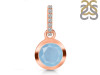 Aquamarine & White Topaz Pendant AQM-RDP-992-CZ-LOOP.