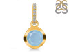 Aquamarine & White Topaz Pendant AQM-RDP-992-CZ-LOOP.