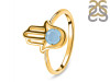 Aquamarine Hamsa Hand Ring AQM-RDR-2163.