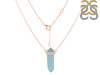  Aquamarine & White Topaz Pencil Necklace AQM-RN-84.