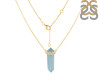  Aquamarine & White Topaz Pencil Necklace AQM-RN-84.