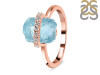 Aquamarine Raw Crystal & White Topaz Ring AQM-RR-381.