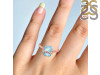 Aquamarine Raw Crystal & White Topaz Ring AQM-RR-381.