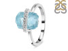 Aquamarine Raw Crystal & White Topaz Ring AQM-RR-381.