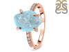 Aquamarine Raw Crystal & White Topaz Ring AQM-RR-397.