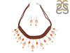 Biwa Pearl/Carnelian Beaded  Jewelry Set BDD-12-1619