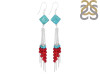 Turqoise/Red Coral Beaded Earring BDD-3-110