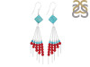 Turqoise/Red Coral Beaded Earring BDD-3-110
