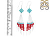 Turqoise/Red Coral Beaded Earring BDD-3-110