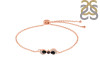 Black Tourmaline & White Topaz Bracelet With Adjustable Camera Lock BLS-RDB-145.