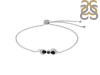 Black Tourmaline & White Topaz Bracelet With Adjustable Camera Lock BLS-RDB-145.