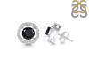 Black Tourmaline & White Topaz Stud Earring BLS-RDE-1003.