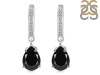 Black Tourmaline & White Topaz Hoop Earring BLS-RDE-1223.