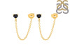 Black Tourmaline Chain Stud Earring BLS-RDE-1235.