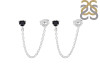 Black Tourmaline Chain Stud Earring BLS-RDE-1235.