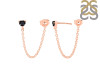 Black Tourmaline Chain Stud Earring BLS-RDE-1235.