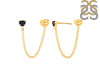 Black Tourmaline Chain Stud Earring BLS-RDE-1235.