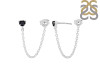Black Tourmaline Chain Stud Earring BLS-RDE-1235.