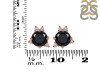 Black Tourmaline & White Topaz Stud Earring BLS-RDE-1260.
