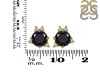 Black Tourmaline & White Topaz Stud Earring BLS-RDE-1260.