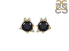 Black Tourmaline & White Topaz Stud Earring BLS-RDE-1260.
