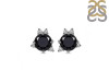 Black Tourmaline & White Topaz Stud Earring BLS-RDE-1260.