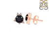 Black Tourmaline & White Topaz Stud Earring BLS-RDE-1260.