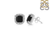 Black Tourmaline & White Topaz Stud Earring BLS-RDE-1263.