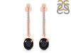 Black Tourmaline & White Topaz Hoop Earring BLS-RDE-1469.