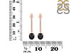 Black Tourmaline & White Topaz Hoop Earring BLS-RDE-1469.