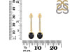 Black Tourmaline & White Topaz Hoop Earring BLS-RDE-1469.